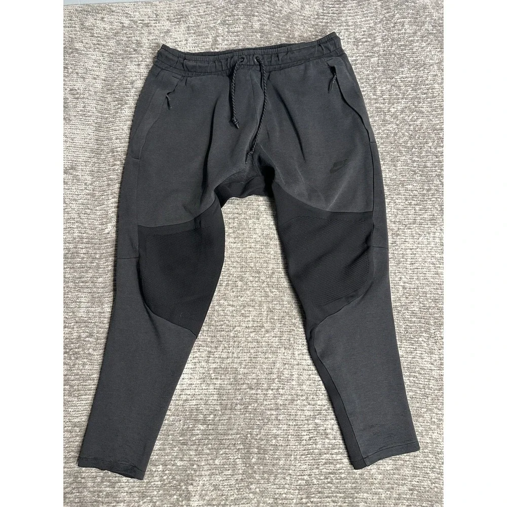 Nike Tech Fleece Joggers Mens Medium Black Slim Fit Moto Sweatpants